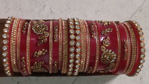 Red Bridal Chura Set