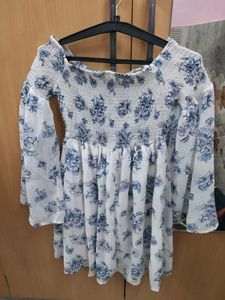 Floral Off-Shoulder Mini Dress 2 time used (CE)