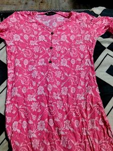 Pink Floral Print Kurti
