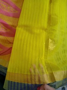 Yellow Cotton Saree