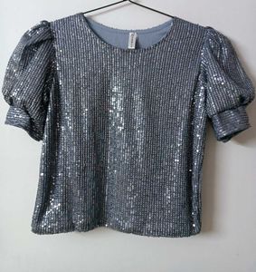 Party Wear Top For Women, Puff Sleeves