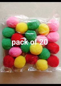 Colorful Pom Poms (Pack of 20)