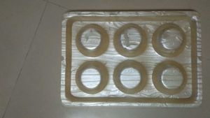 Set of Six Impressioned Decorative Tray