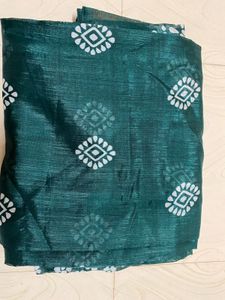 Teal Elegance: Cotton Silk Saree with Woven Zari
