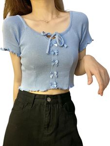 Cute Blue Ribbon Top