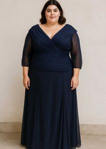 Navy Blue Plus Size Gown
