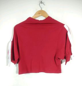 Nuon Red Printed Crop Top (Women&#39;s)