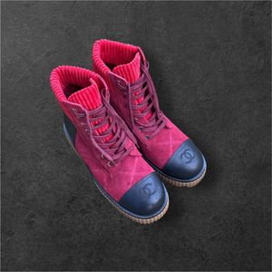 Chanel Burgundy Suede Ankle Boots