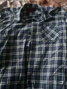 Blue Plaid Button-Down Shirt