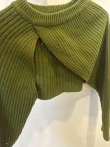 green cutout cropped sweater perfect for creating
