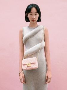 Charles & keith Quilted Boxy Top Handle Bag - Pink