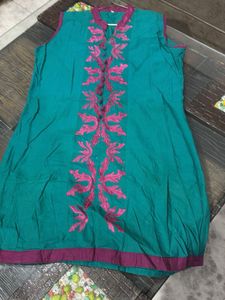 Emerald Green Embroidered Kurti