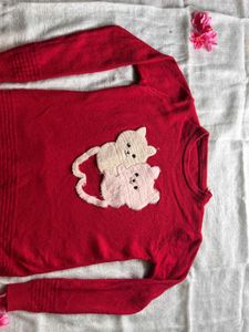Cute Red Cat Sweater