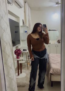 Brown Long Sleeve Top