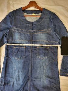 Brand New Denim Dress Or One Peice With Pockets