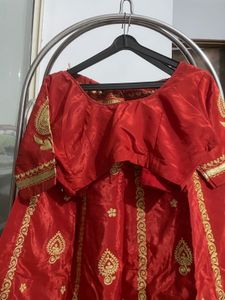 Red Embroidered Lehenga Choli