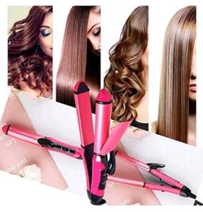 Pink 2-in-1 Hair Curler & Straightener