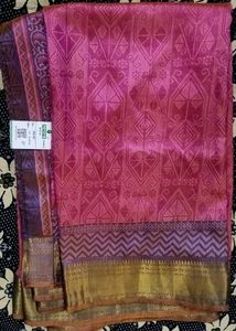 Beautiful Chanderi Cotton Pink Patterned Saree