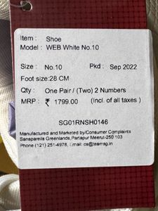 WEB White Shoes – Sizes 10