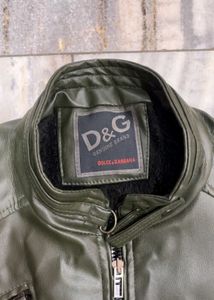 D&amp;G Olive Green Leather Jacket