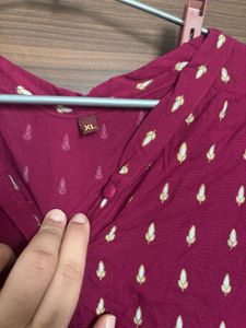 Nice Embroidered Gown With Button Up Sleev