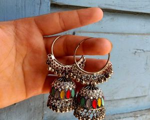 Boho Jhumka Hoop Earrings