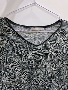 Zebra Print Long Sleeve Top