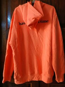 Thrifted Oversized Neon Orange Hoodie
