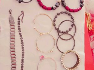 15 Sets Bangles And 2 Bracelets Combo