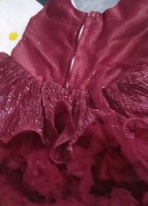 Maroon Ruffle Dress