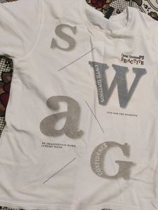 White &#39;SWAG&#39; Graphic Tee