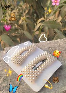 Hair Clips 🖇️ Color White Pearls