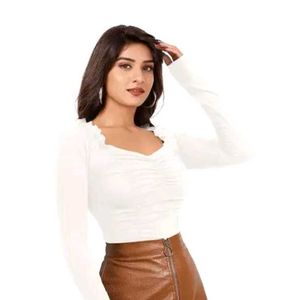 Chic White Long Sleeve Top