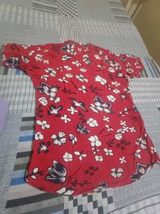 Red Floral Print Shirt
