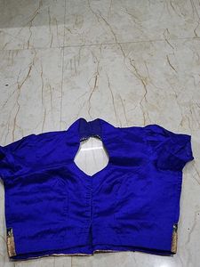 Blue &amp; Gold Sari Blouse