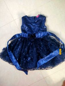 Navy Blue Net Frock