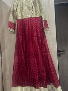 Red Gold Full Length Gown