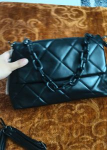 Black Quilted Chain Bag