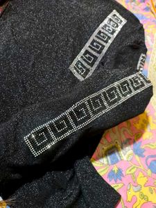 Stylish Black Embellished Top