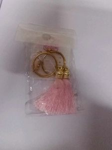Pink Tassel Drop Earrings