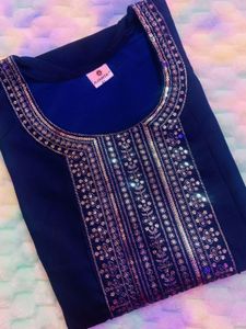 Elegant Navy Blue Kurta