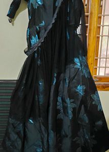 Elegant Black Floral Saree