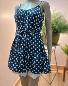 Thrifted Polka Dot Sundress with Tie Belt