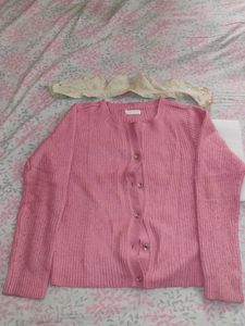 Pink Knit Cardigan