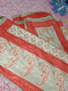Elegant Satin School Uniform Saree