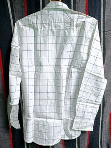 White Grid Pattern New Shirt Men