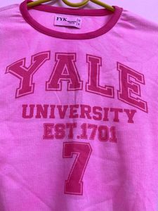 Cropped ribbed pink Tshirt