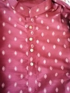 Maroon Patterned Kurta