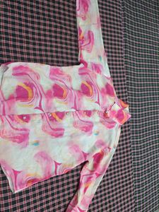 Pink Abstract Print Shirt