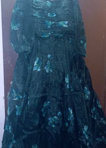 Black &amp; Blue Organza Gown